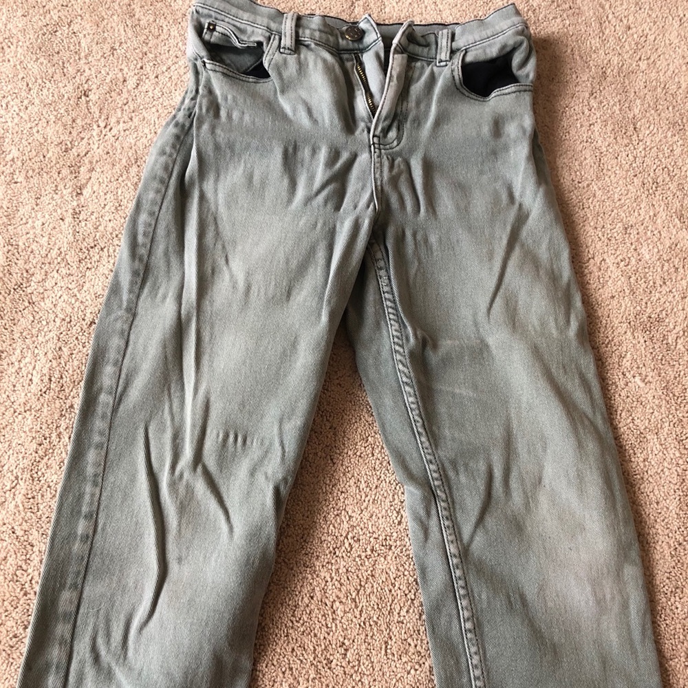 High Waisted Kick Flare Cropped Girlfriend Jeans